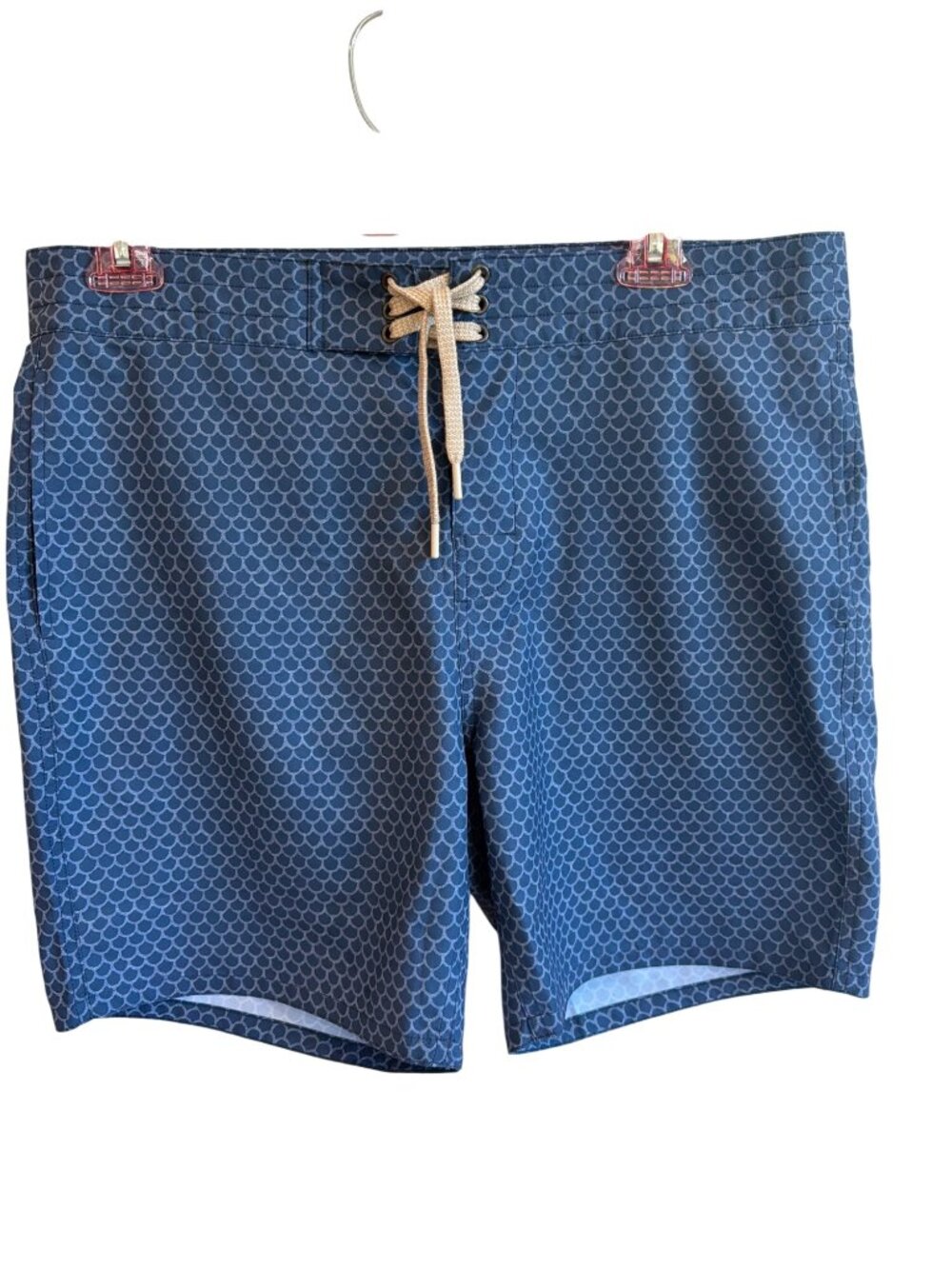 NWT Faherty Men's 36x7 Beacon swim trunks shorts MSRP$118 blue fishscale
